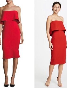 Likely Strapless Red Sheath Dress